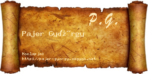 Pajer György névjegykártya