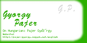 gyorgy pajer business card